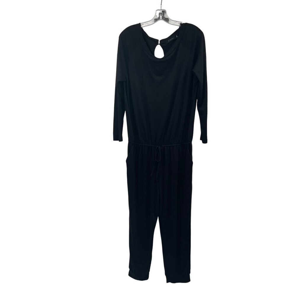 ANRABESS Womens Jumpsuit Long Sleeve Jogger Leg Black Size XL Keyhole